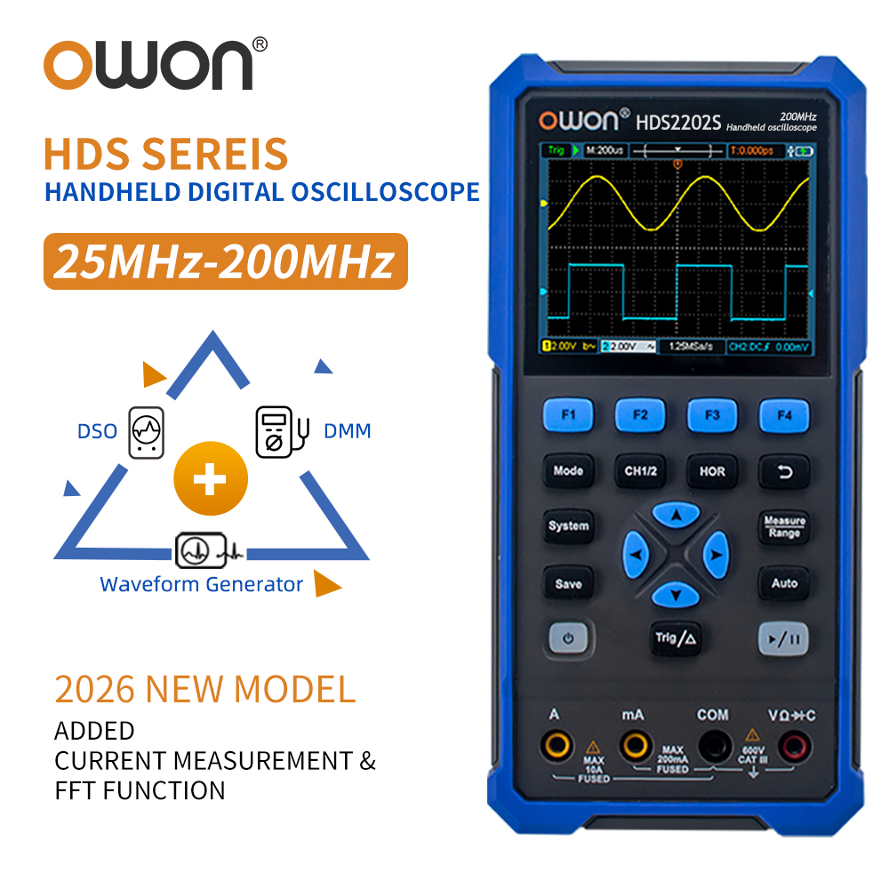 Signal Generator Spectrum Analyzer - OWON HDS200 Series Handheld Digital Oscilloscope